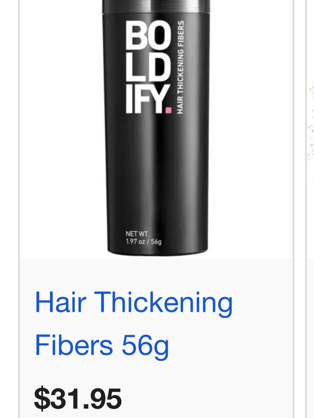 Boldify hair thickening fibers